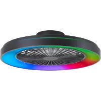 Brilliant Ventilateur de plafond noir Mazzaro avec lampe RGB - 58cm