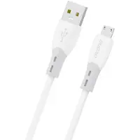 Dudao Câble L25SM 3 A USB-A - micro USB avec tresse en silicone souple 1 m - blanc