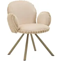 Mauro Ferretti Chaise Stockholm -B- Crème, Lot De 2 En Fer Et Polyester Avec Accoudoirs, Design Moderne - Collection Moderne