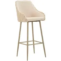 Mauro Ferretti Tabouret De Bar Alaska -A- Crème, Lot De 2 En Fer Et Polyester, Design Moderne, Hauteur D'Assise 78 Cm - Collection Moderne