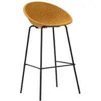 Mauro Ferretti Lot De 2 Tabourets De Bar Ibiza Moutarde 50 X 50 X 98 Cm - Structure En Métal Et Polypropylène - Série 940