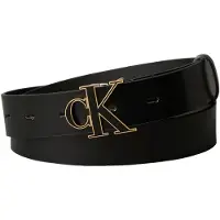 Calvin Klein Ceinture 'CK Monogram Buckle' or / noir