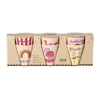 Rice Tasses - Mélamine - 6 pièces - 160 ml - Rose/ABC Imprimé - - UneTaille - Tasse