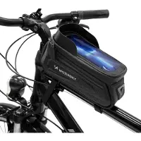 Wozinsky Sacoche de vélo Sacoche de cadre étanche VTT Sacoche de vélo pour téléphone portable Sacoche de tube supérieur 1,7 L à 6,5 pouces