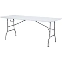 Axi Elba Table De Brasserie Pliable En Blanc, Plastique Hdpe | Pique-Nique | Pour Le Jardin, Le Balcon Ou Le Camping : 180 X 74 X 75 Cm