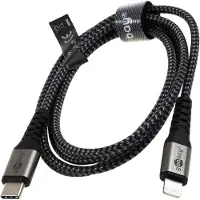 Goobay 49271 Lightning cable 1 m Black, Grey