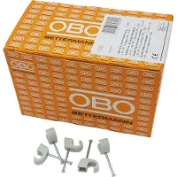 OBO 200 pièces de collier à clou Bettermann pour câbles d'un diamètre de 7 à 12 mm, avec un clou de 35 mm