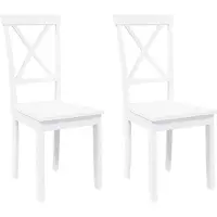 vidaXL Chaises de salle à manger 2 pcs. Blanc Bois massif Hévéa