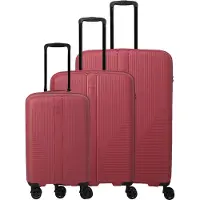 Travelite Valise à roulettes AIR STRIPE 4 roues, grande/moyenne, rouge