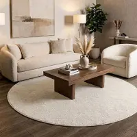 Studio Clarice Tapis rond berbère - Aicha Beige | Ø 240 cm | Rond | Pile haute