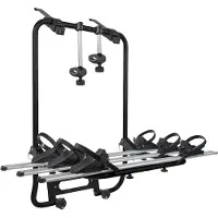 Menabo Shadow Black | Porte-vélos arrière pour 3 vélos, à fixer sur le hayon ou dans le coffre - Aluminium