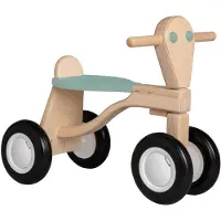 Van Dijk Toys berken houten loopfiets vanaf 1 jaar - Vintage Blauw/Groen(Kinderopvang kwaliteit)