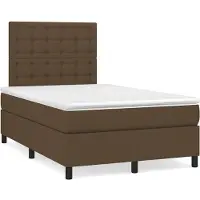 vidaXL Lit boxspring avec matelas brun foncé 120x190 cm Tissu