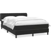 vidaXL Lit boxspring avec matelas noir 160x210 cm velours