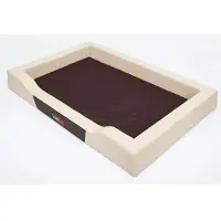 TexCorp Lit pour chien Deluxe XXL - 120×80 cm, extra grand, imperméable & confortable, OEKO-TEX, housse amovible, pour grands chiens - Beige