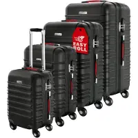 Monzana Set de 4x Valises Rigides Noir S/M/L/XL