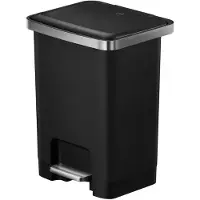 EKO - Hana 2 Pedaalemmer 25 liter - Plastic - zwart - Prullenbak (EK6388-25L-BL), Poubelle, Noir