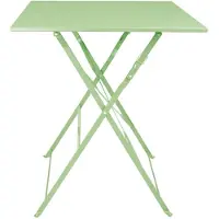 Bolero Table pliante carrée , style pavé, en acier vert clair, 600 mm