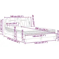 vidaXL Lit "Viana" avec matelas Blanc 140x200 cm Similicuir