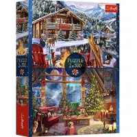 Trefl PUZZLE 2x500 XMAS Noël en montagne 37540