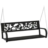 vidaXL Balançoire hollywoodienne 125 cm acier et plastique noir