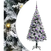 vidaXL Sapin de Noël artificiel Vert 150 cm PVC, Acier et Plastique