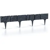 Prosperplast Bordure de pelouse 'Stone' 3,9m aspect pierre Bordure de parterre plastique jardin flexible mate
