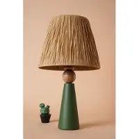 Opviq , lampe de table haut de gamme, corps en céramique, 24 cm de largeur x 46 cm de hauteur, douille E27 max. 40 W, tons verts et marron, style bohème-rustique, idéale pour les intérieurs élégants.