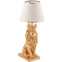 Opviq , Lion King - White,Lampe de table, blanc, CORPS POLYESTER, 22 x 22 x 60 cm