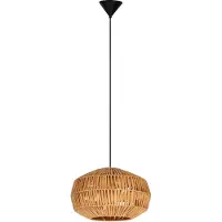 Eglo Suspension Sheldon, luminaire pour table à manger, abat-jour en papier tressé, une ampoule, diamètre 38 cm