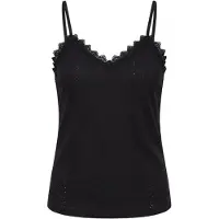 MEETWEE Haut 'V-neck summer lace vest' noir