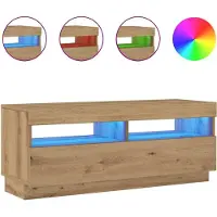 vidaXL Armoire TV avec lampes LED Chêne Artisan 100x35x40 cm
