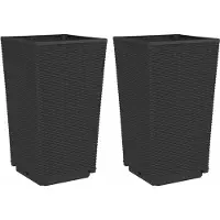 vidaXL Jardinières 2 pcs noir 32,5x32,5x57 cm polypropylène