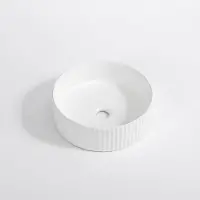 Qeramiq Arto vasque - 35x35x11.5cm - nervurée - ronde - céramique - blanc mat SW1413960