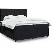 vidaXL Lit boxspring avec matelas noir 200x200 cm velours