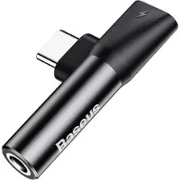 Baseus Adaptateur Audio Usb-C Do Mini Jack 3.5Mm + Usb-C (Czarny)