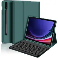 INF Étui-clavier Bluetooth + clavier compatible avec la tablette Samsung Tab S6 Lite 10,4 pouces - Vert foncé