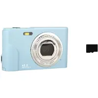 INF Appareil photo numérique compact DC311 avec carte TF 32 Go Bleu clair