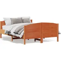 vidaXL Lit en bois massif sans matelas pin brun cireux 140x200 cm