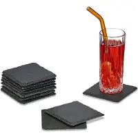 Relaxdays 10x sous-verres en ardoise (10x, Dessous de verre)