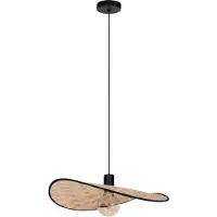 Eglo Lampe à suspendre Marywell acier ,bois, noir, marron
