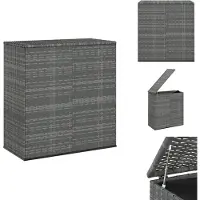vidaXL Coffre à coussins de jardin PE Rattan 100x49x103,5 cm Gris - Coffres de jardin
