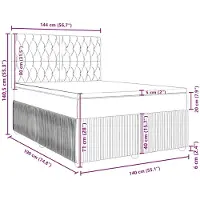 vidaXL Lit boxspring avec matelas noir 140x190 cm velours