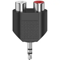 Hama Adaptateur audio, prise jack 3,5 mm stéréo - 2x RCA femelles, Adaptateur audio, Noir