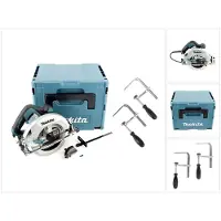Makita HS 7601 J 190 mm Scie circulaire 1200 W + Lame de scie + 2x Pinces à vis + Makpac