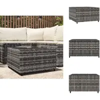 vidaXL Table basse d'extérieur carrée, grise, 50x50x30 cm, en polyrotin - Tables d'extérieur