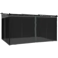 Syfax Pavillon avec parois en filet anthracite 4x3 m acier