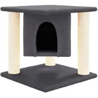 vidaXL Arbre à chat avec colonnes à griffer en sisal gris foncé 37 cm