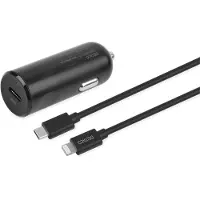 Deltaco USBC-CAR124 chargeur de périphérique mobile Black Auto, Adaptateur pour véhicule, Noir