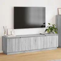 Prolenta Meuble TV exclusif - Dimensions : 180 x 38 x 49 cm - Matériau : panneaux de particules imitation bois Sonoma gris